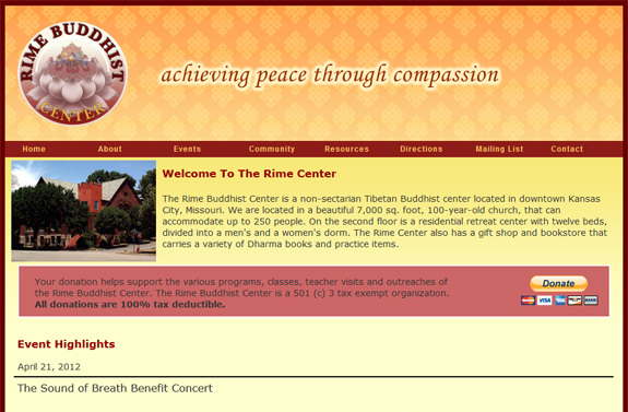 Rime Buddhist Center Screen Shot