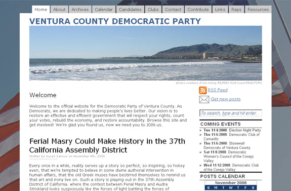 Ventura County Democratic Party Screen Shot