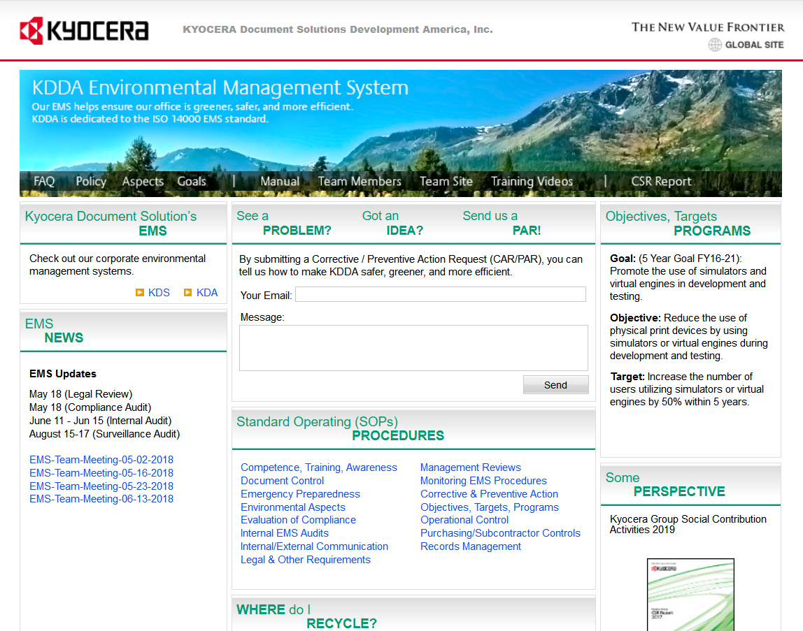 KYOCERA EMS Employee Website